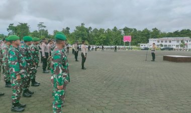 Kodim 1710/Mimika Bersama Polres Mimika Laksanakan Apel Pengamanan Mayday