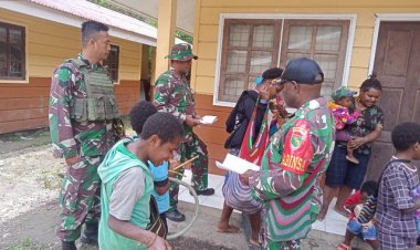 Wujud Perhatian Terhadap Warga Binaan, Babinsa Koramil 1710-04/Tembagapura Data Warga Penderita Katarak dan Bibir Sumbing Yang Akan Dioperasi