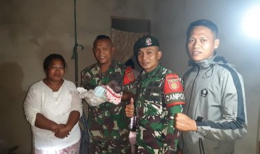 Tangis Bahagia, Satgas Yonarmed 1 Kostrad Bantu Proses Persalinan Darurat Warga
