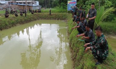 Pererat Hubungan Kekeluargaan, Anggota Kodim 1710/Mimika Laksanakan Acara Mancing Mania