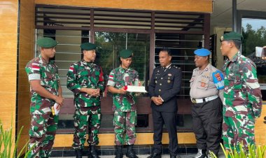Jaga Sinergitas, Satgas Yonarmed 1 Kostrad Beri Kejutan di Hari Bhayangkara