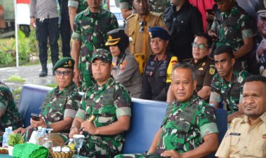 Dandim 1710/Mimika Dampingi Kunjungan Kerja Kaskostrad di Wilayah Timika