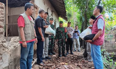 Dampingi Penyaluran Bantuan di Desa Bama, Ini Kata Kapolsek Pagelaran