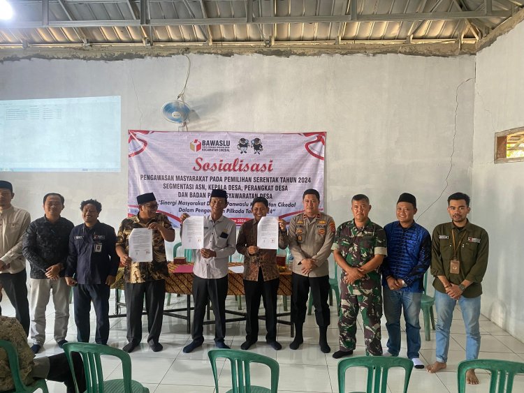 Sosialisasi Pengawasan Masyarakat Pilkada 2024, Bawaslu Kec. Cikedal Adakan Dialog Publik