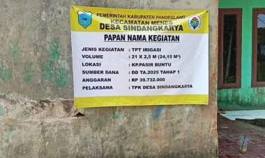 Pembangunan TPT Desa Sindangkarya Menes, Dari DD 2025 Tahap Satu Diduga Sarat Akan KKN