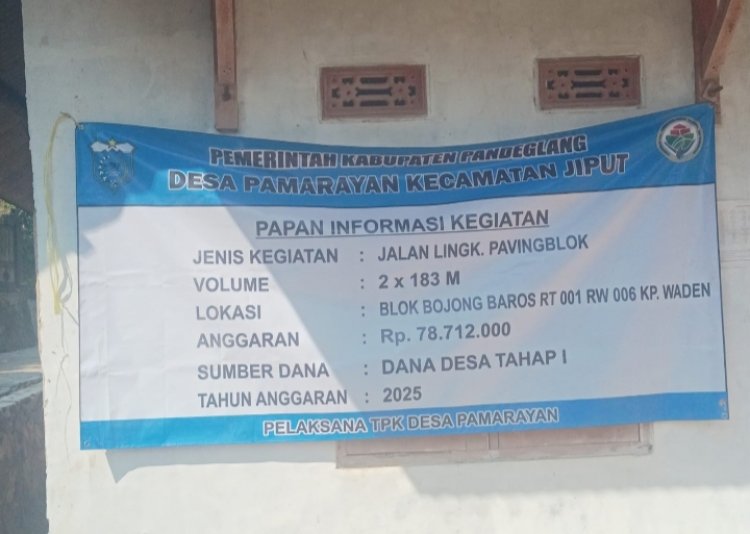 Di Duga Anggaran Fisik DD Pamarayan Dikuasai Oleh Oknum Kades
