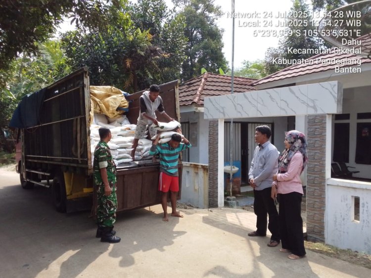 Penyaluran Beras Bantuan Pangan Se-Kecamatan Cikedal Periode Juni–Juli 2025, dipastikan Berjalan Lancar