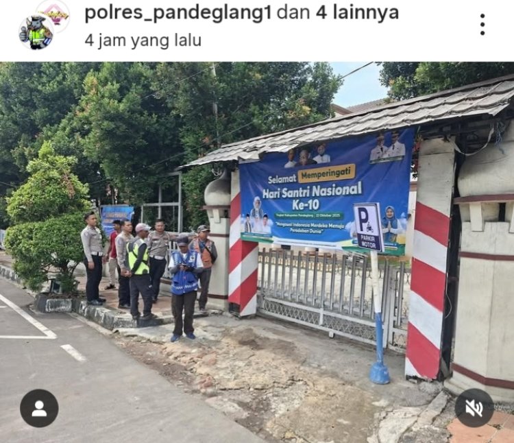 Satlantas Polres Pandeglang Sosialisasikan Penertiban Kendaraan pada Kegiatan Hari Santri Nasional