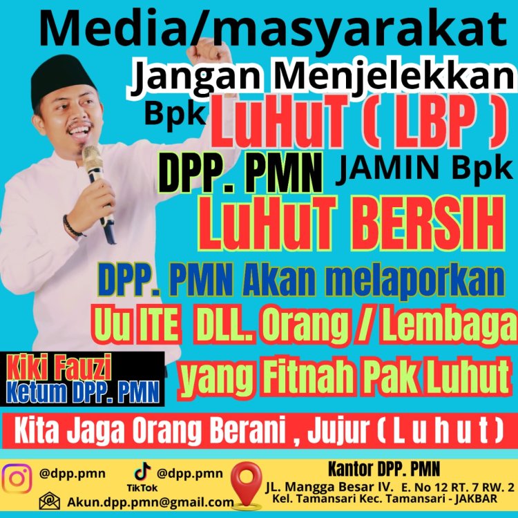 DPP Persatuan Moderat Nasional Siap Laporkan Penyebar Hoaks Soal KORUPSI Luhut Binsar Pandjaitan