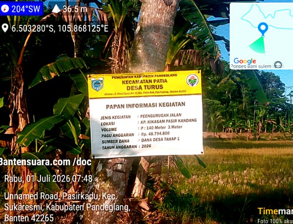 Jalan Poros Desa Turus Terbengkalai: Anggaran Rp48 Juta Sudah Cair, Realisasi Fisik Belum Terlihat  ‎ 