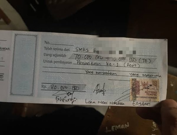 Kuitansi Diduga Terkait Proyek Beredar di Media Sosial