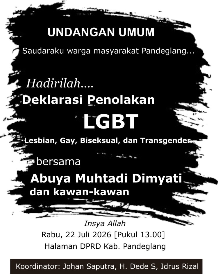 Pasca Video Viral Diduga Berkaitan dengan LGBT, Selebaran Deklarasi Penolakan LGBT Beredar di Pandeglang