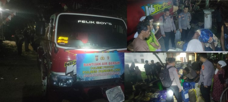Bantuan Air Bersih Polda Banten: Polsek Picung Salurkan Gelaran Keenam ke Warga Terdampak Kekeringan