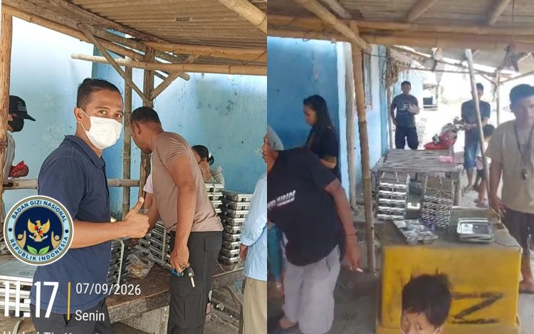 SPPG Sambolo Carita Bagikan MBG kepada Warga dan Pedagang Pesisir Terdampak Abu Vulkanik Gunung Krakatau